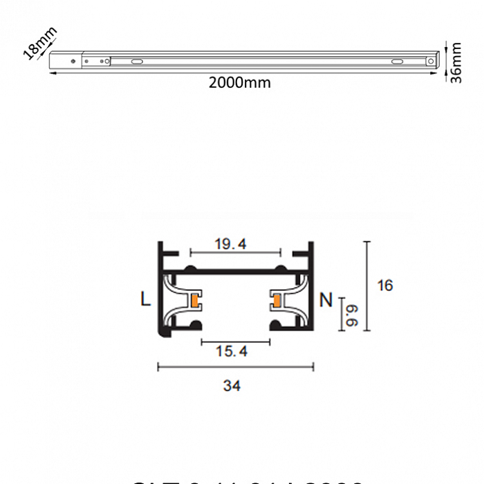 Трековая система Crystal Lux CLT 0.11 01 L2000 BL