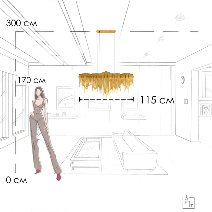 Люстра LOFT IT 10404/1150L GD