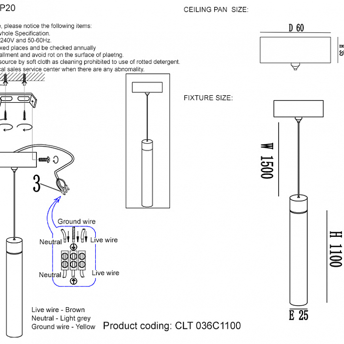 Светильник Crystal Lux CLT 036C1100 BL
